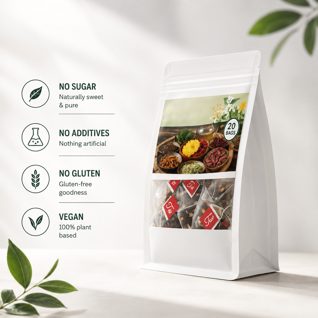 Dainty Slim Blend– Extra Concentrated Herbal Tea, 20 Tea Bags (2-Month Supply)