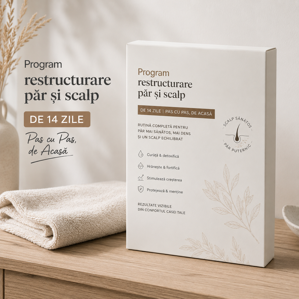 Program restructurare păr și scalp de 14 de Zile - Pas cu Pas, de Acasă